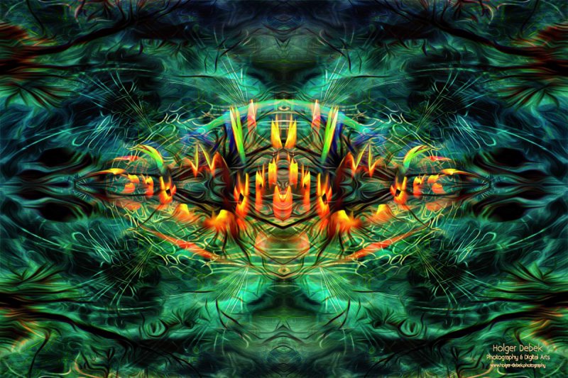 Digital Art - Some colors shine through the matrix